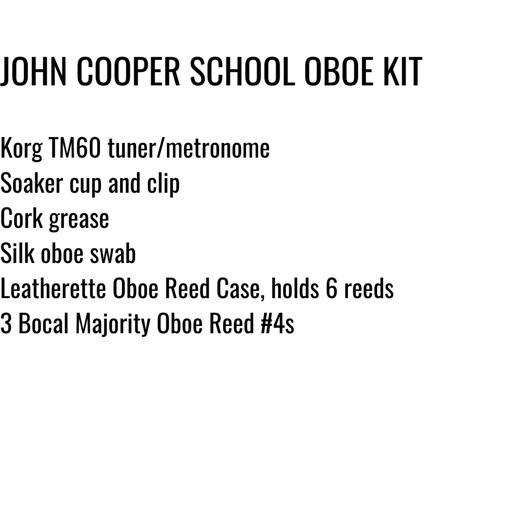 John Cooper School Beginner Oboe Supply Kit