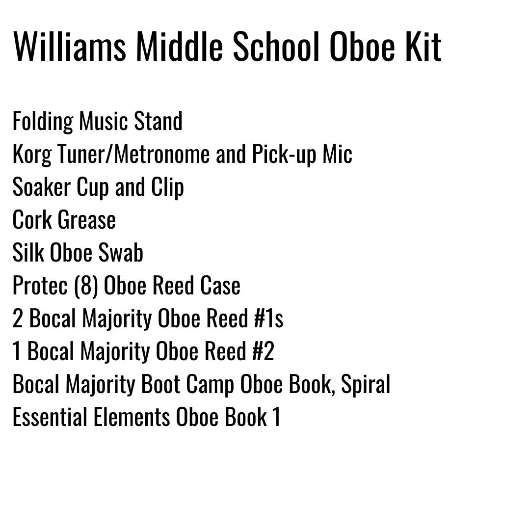 Williams Middle School Oboe Kit