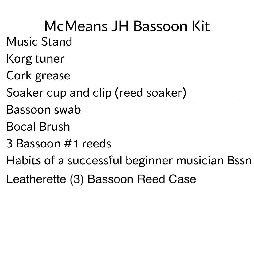 McMeans Junior High Bassoon Kit