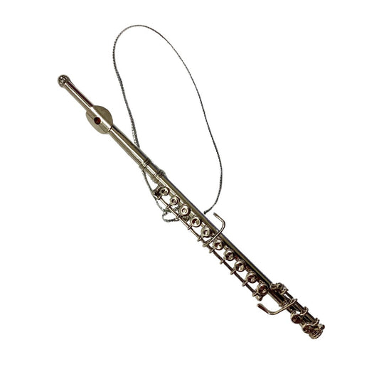Flute ornament, silver, 6 inches