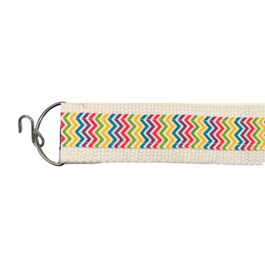 Designer seat straps Rainbow Chevron