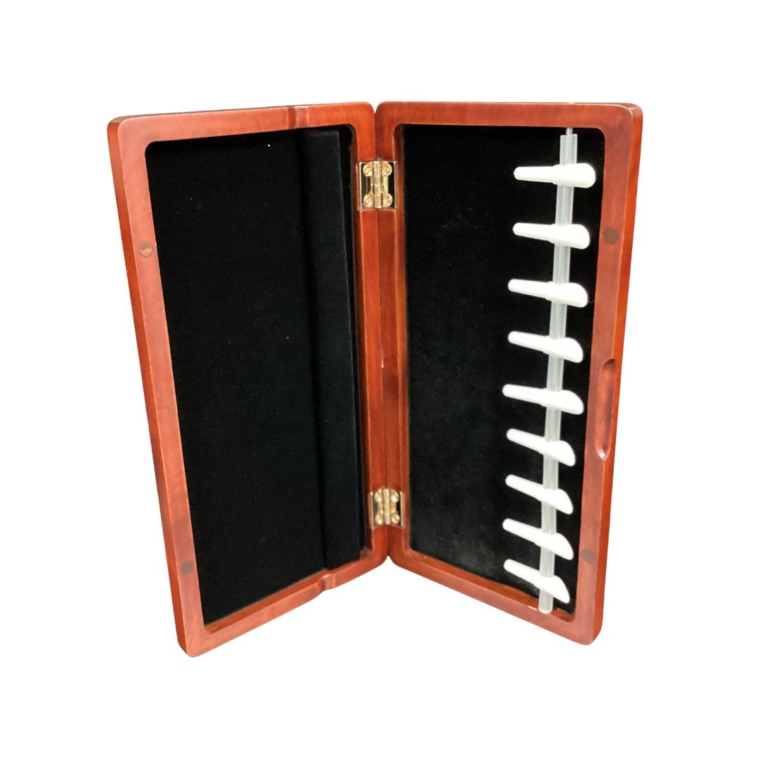 Wood Bassoon Reed Case, holds 9 (peg-style) Dark Wood