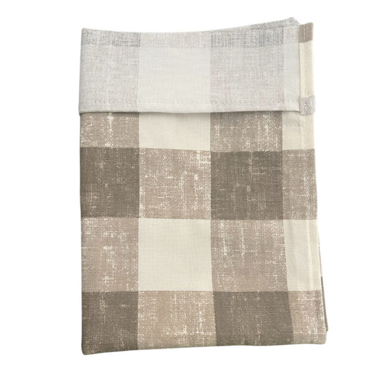Tool Wrap Wallet Roll Hangs Over the Stand Beige Checker