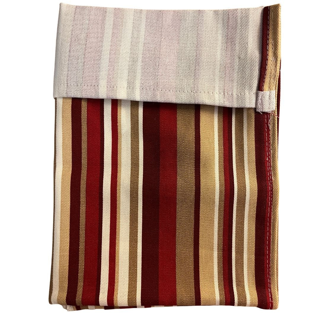 Tool Wrap Wallet Roll Hangs Over the Stand Brown Stripes