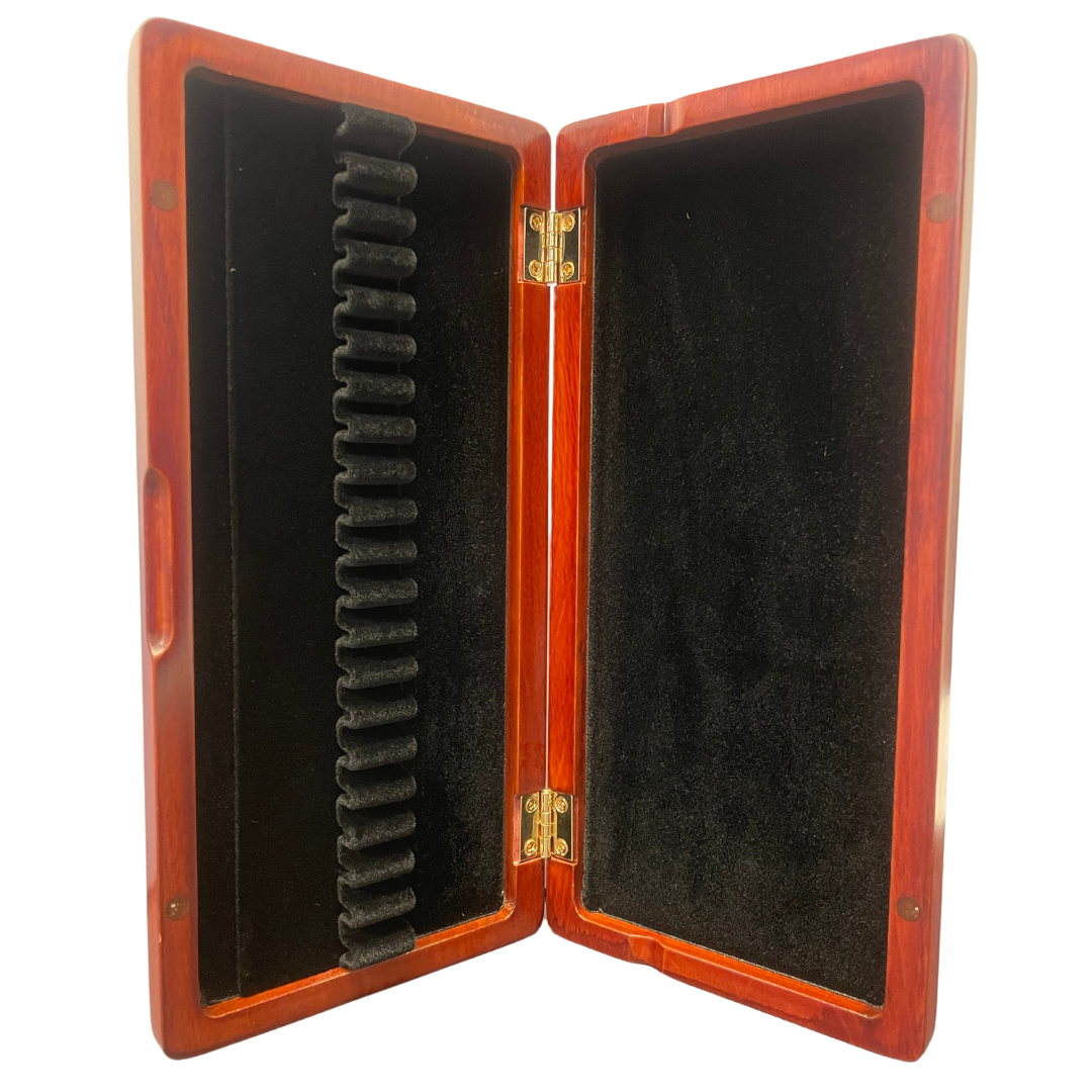 Wood Oboe Reed Case, holds 20 (ribbon-style) Dark Wood