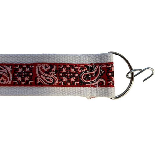 Designer seat straps Paisley Red and Black