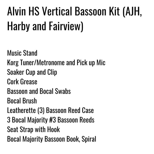 Alvin HS Vertical Bassoon Kit (JH's of Alvin, Harby and Fairview)