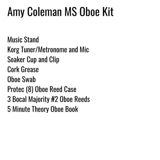 Amy Coleman Middle School Oboe Kit