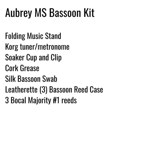 Aubrey Middle School Bassoon Kit