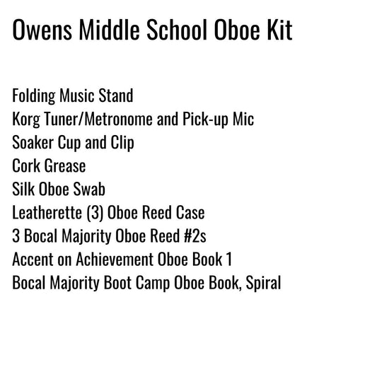 Owens Middle School Oboe Kit