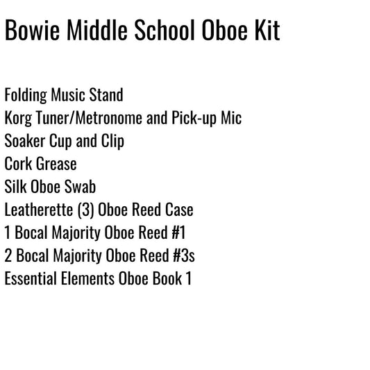 Bowie Middle School Oboe Kit (Fort Bend)