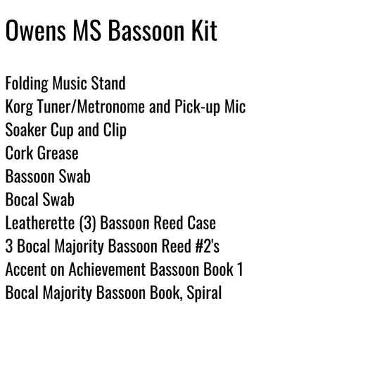 Owens Middle School Bassoon Kit
