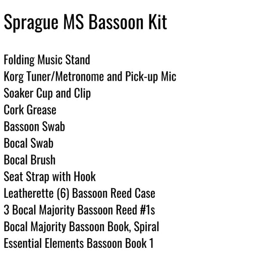 Sprague Middle School Bassoon Kit