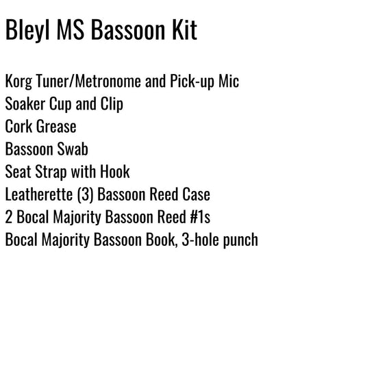 Bleyl Middle School Bassoon Kit