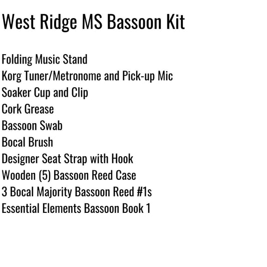 West Ridge Middle School Bassoon Kit
