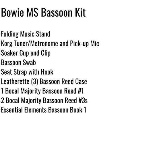 Bowie Middle School Bassoon Kit (Fort Bend)