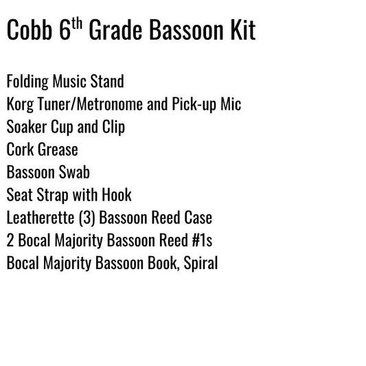 Cobb 6th Grade (Galena Park) Bassoon Kit