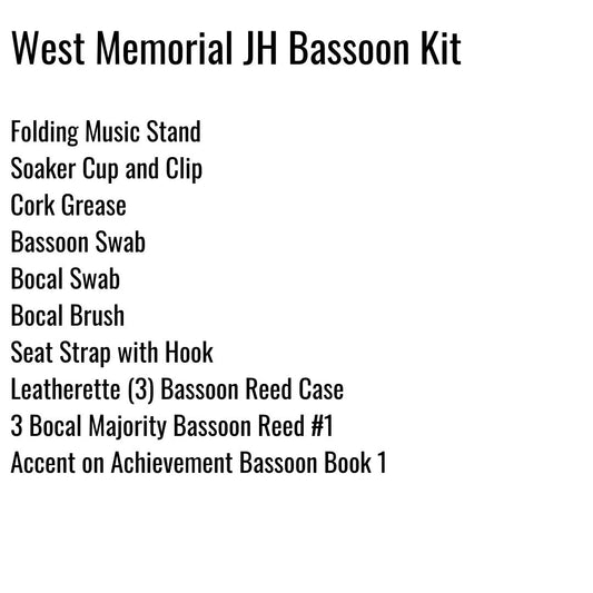 West Memorial Junior High Bassoon Kit