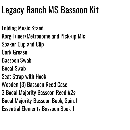 Legacy Ranch Middle School Bassoon Kit