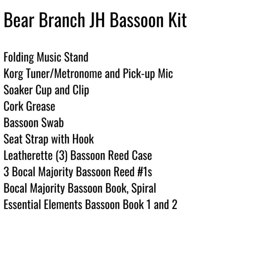 Bear Branch Junior High Bassoon Kit