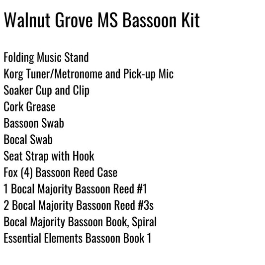 Walnut Grove Bassoon Kit