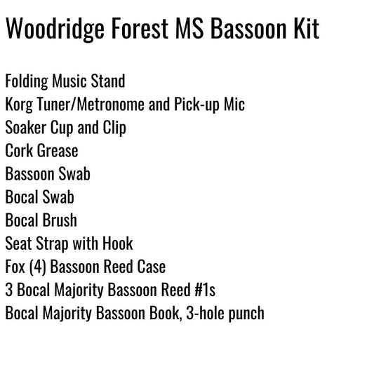 Woodridge Forest Middle School Bassoon Kit