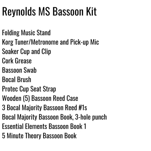 Reynolds Middle School Bassoon Kit
