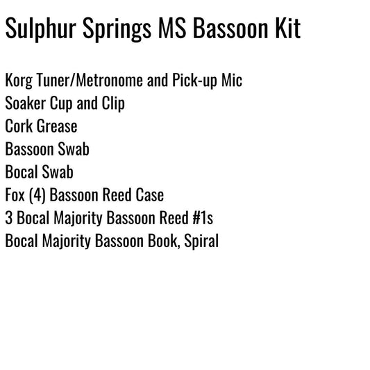Sulphur Springs Middle School Bassoon Kit