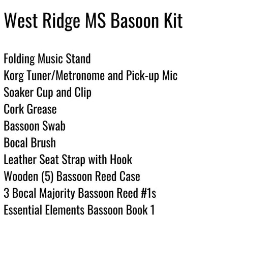 West Ridge Middle School Bassoon Kit