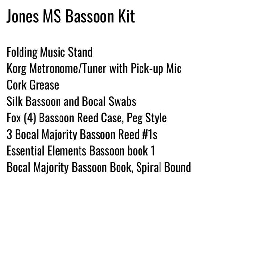 Jones Middle School Bassoon Kit