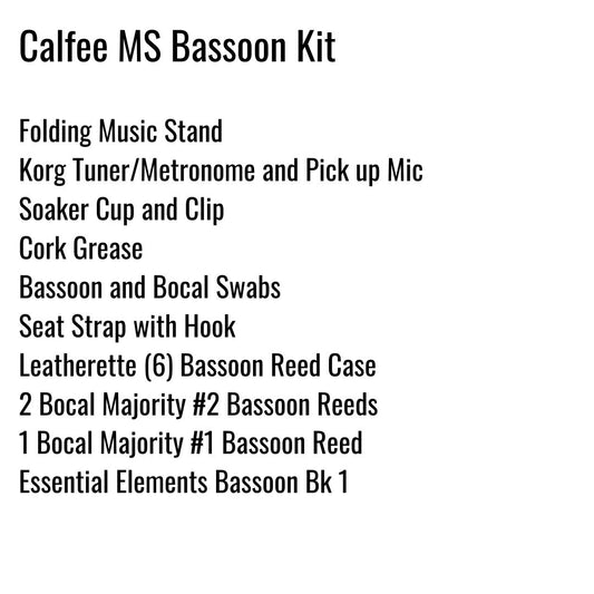 Calfee Middle School Bassoon Kit