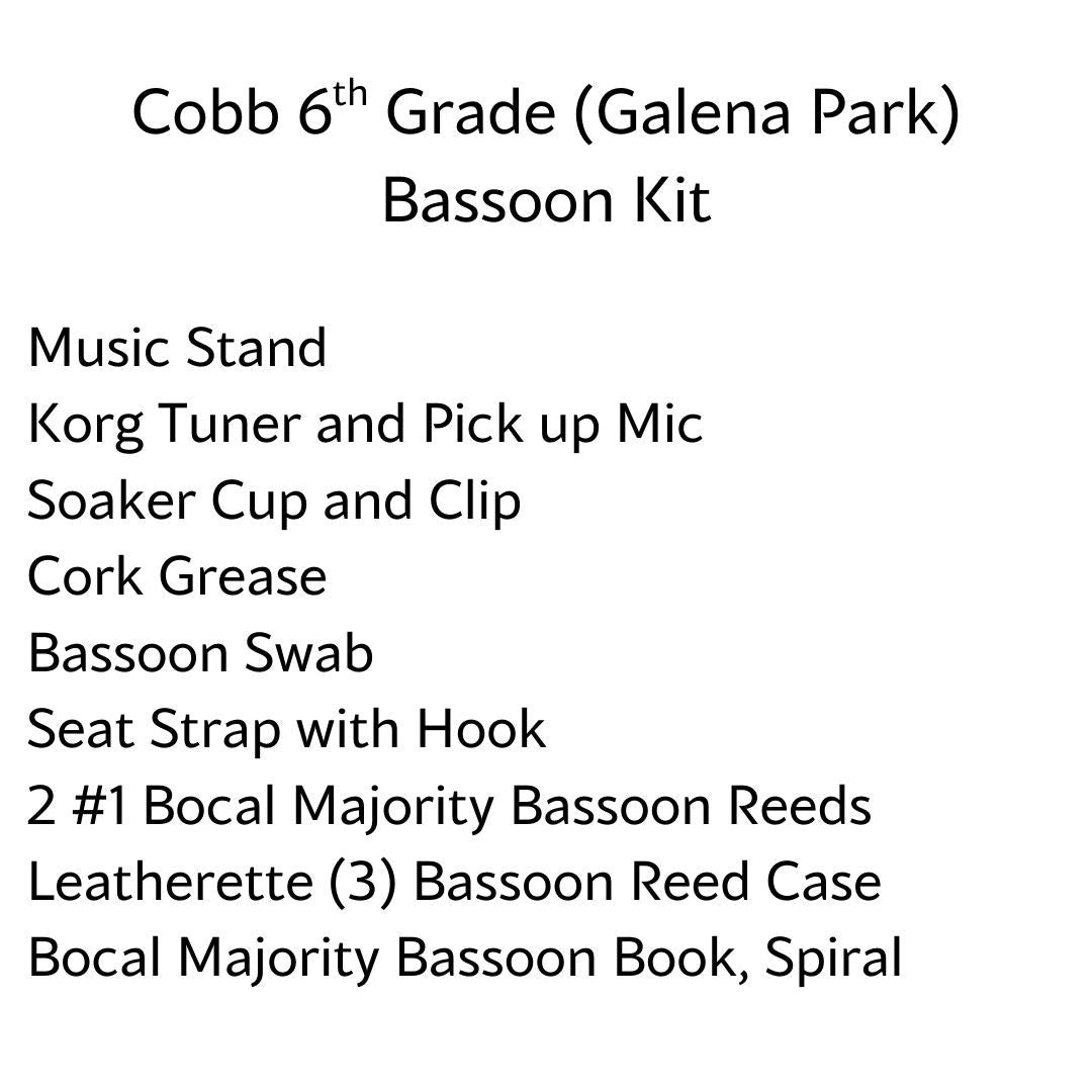 Cobb 6th Grade (Galena Park) Bassoon Kit