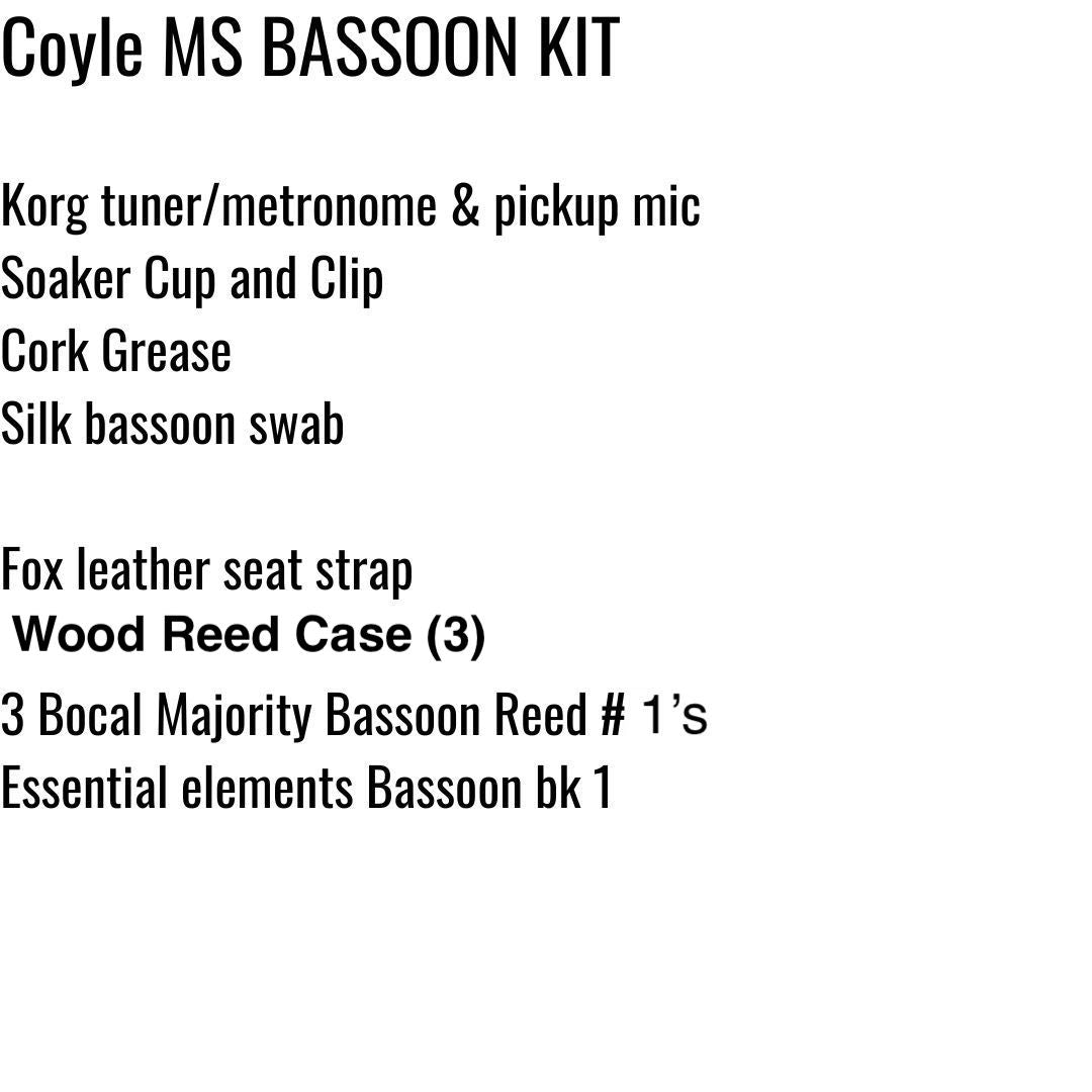 Coyle Middle School Bassoon Kit
