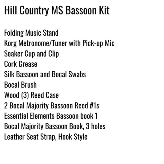 Hill Country Middle School Bassoon Kit