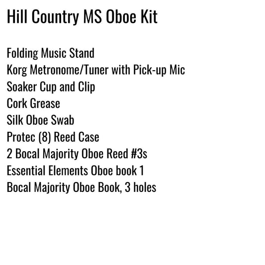 Hill Country Middle School Oboe Kit