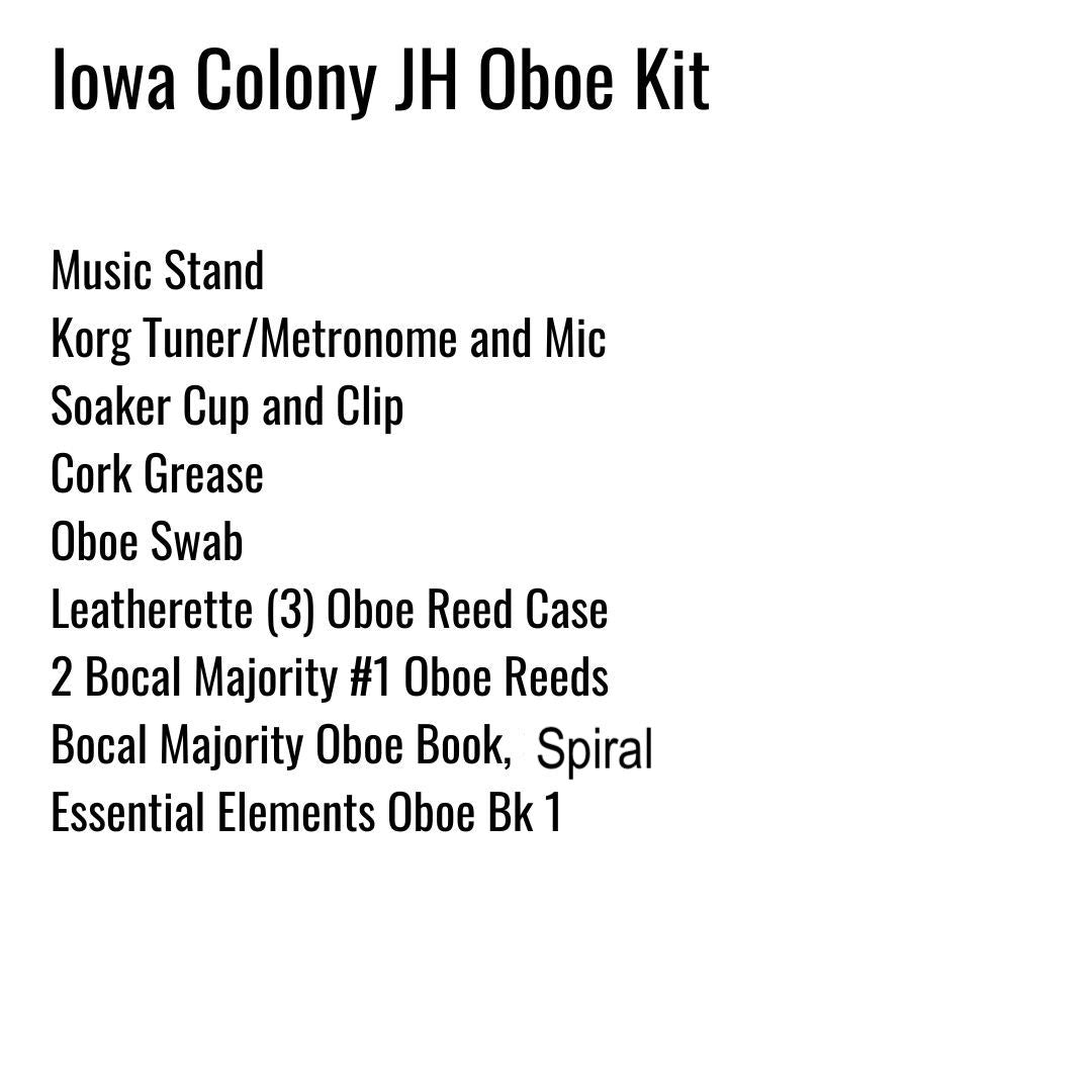 Iowa Colony Junior High Oboe Kit