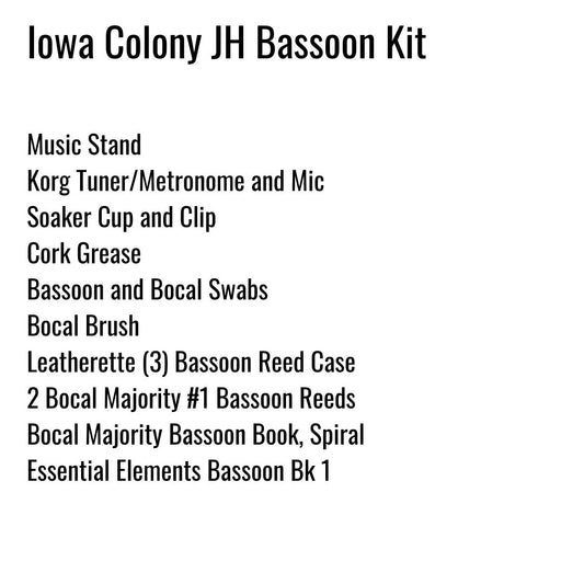 Iowa Colony Junior High Bassoon Kit