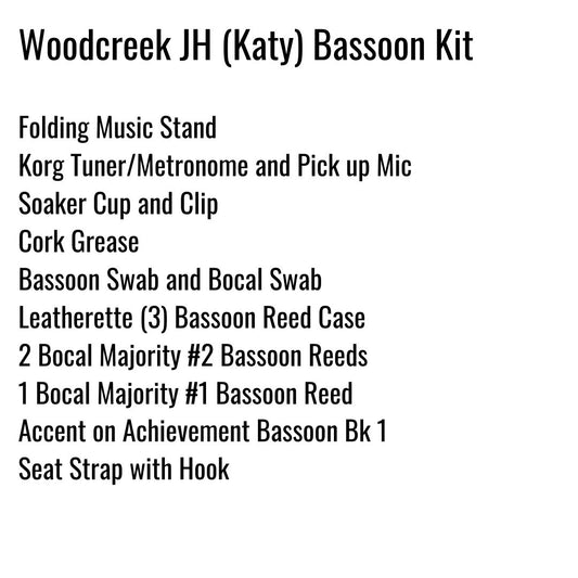Woodcreek Junior High (Katy) Bassoon Kit