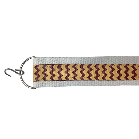 Designer seat straps Maroon Yellow Chevron