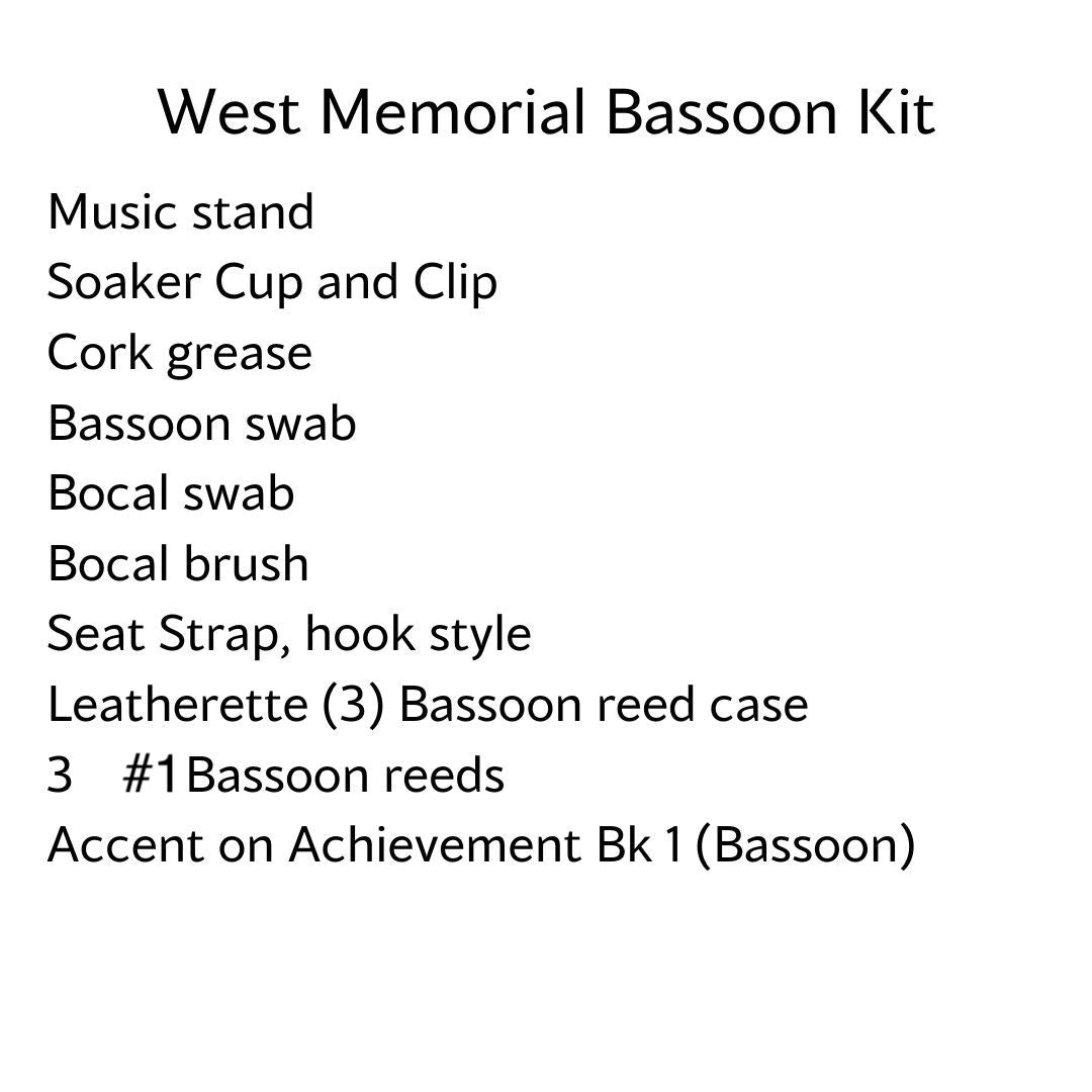 West Memorial Junior High Bassoon Kit