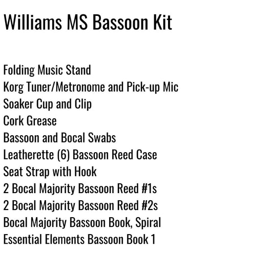 Williams Middle School Bassoon Kit