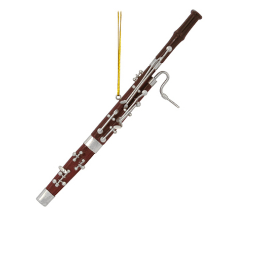 Bassoon ornament, wood, 6 inches