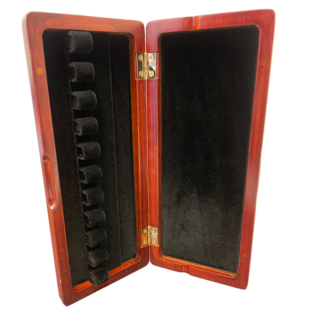 Wood Bassoon Reed Case, holds 10 (ribbon-style) Dark Wood
