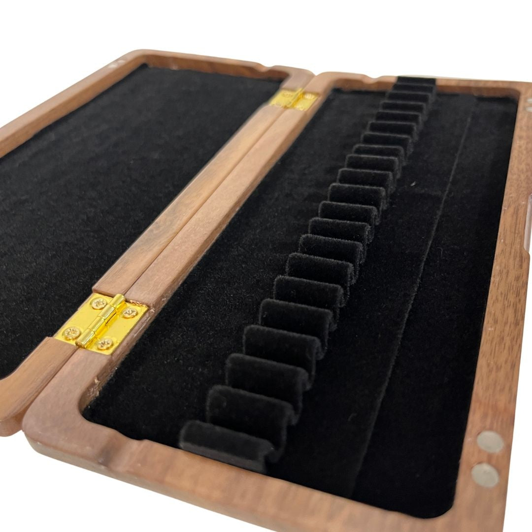 Wood Oboe Reed Case, holds 20 (ribbon-style) Black Walnut