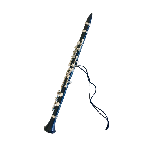 Clarinet ornament, black, 6 inches