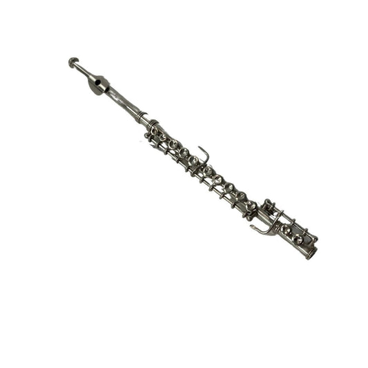Flute ornament, silver, 6 inches