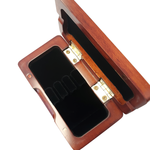 Wood Oboe Reed Case, holds 3 (ribbon-style) Dark Wood
