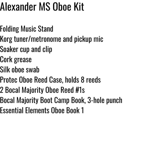 Alexander Middle School Oboe Kit