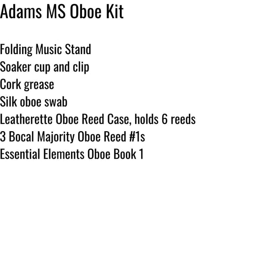 Adams Middle School Oboe Kit